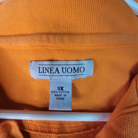 Linea Uomo Polo Shirt Men's Size 3X Orange Short sleeve Top Golf - Picture 2 of 4